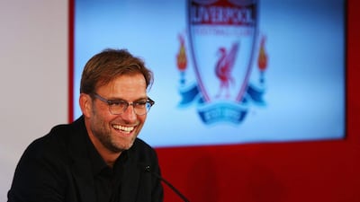 Jurgen Klopp is introduced as the new manager of Liverpool during a press conference on Friday at Anfield. Alex Livesey / Getty Images / October 9, 2015