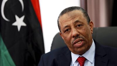 Abdullah Al Thani, the Libyan prime minister, resigned on live television. Esam Omran Al Fetori / Reuters