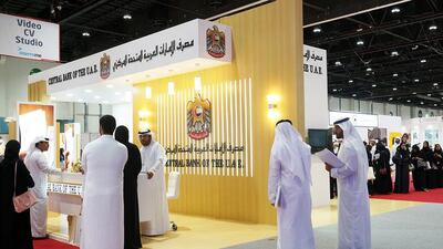 The UAE Central Bank booth was a popular stop Emirati jobhunters during the Tawdheef recruitment event in January. Only 20,000 to 30,000 Emiratis are employed in private organisations. Delores Johnson / The National