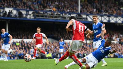 Gabriel Martinelli - 6: Finished in style for the goal that did not count before injury curtailed his afternoon. Getty