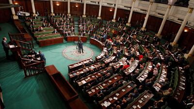 Tunisia's Prime Minister Elyes Fakhfakh speaks at the Assembly of People's Representatives in Tunis, Tunisia. Reuters