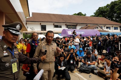 Narongsak Osottanakorn, former governor of Chiang Rai province and the head of the rescue mission, addresses a news conference after resuming the rescue mission on July 9, 2018. Tyrone Siu / Reuters