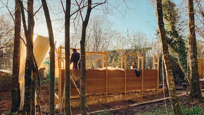 Hooke Garden is a greenhouse pavilion that was concieved and constructed with sustainability in mind. Photo: Buildner