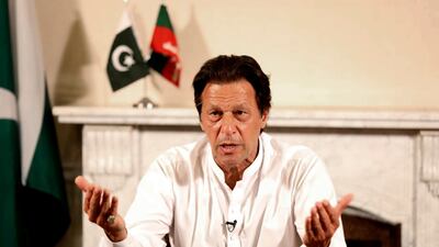 Imran Khan delivers his victory address in Islamabad, Pakistan. Tehreek-e-Insaf / AP