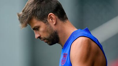 Barcelona defender Gerard Pique takes a break. AFP