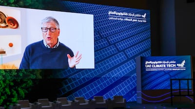 Bill Gates addresses delegates at the forum