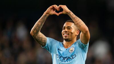 Gabriel Jesus scored a hat-trick for Manchester City in the 6-0 win over Shakhtar Donetsk in the Uefa Champions League on Wednesday. EPA