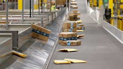 An Amazon warehouse in Arizona. A significant indicator of the pivot to an increasingly digital economy is the notable rise in e-commerce sales, the OECD report said. AP