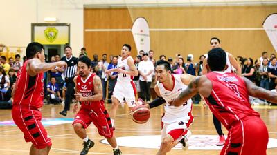 Manny Pacquiao’s basketball team, Mahindra Enforcer take on Alaska Aces at the Al Wasl Sports Club. Victor Besa for The National