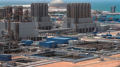 The Ruwais Industrial Complex. The two companies will also focus on integrating carbon capture solutions at Adnoc’s power generation facilities. Victor Besa / The National