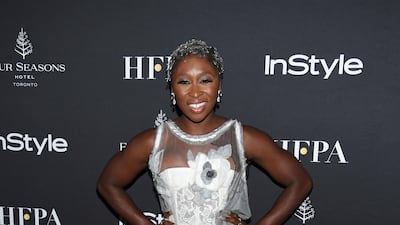 Cynthia Erivo in multi-layered Thom Browne. Photo / AP