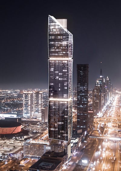 A rendering of the 71-storey Aire Tower luxury residences in Al Wasl, Jumeirah. Photo: Arquitectonica