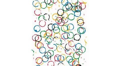 Rachel Whiteread composed a pattern of overlapping rings in the Olympic colours. The rings explore the emblem of the Olympic Games, and also represent marks left by drinking bottles or glasses.