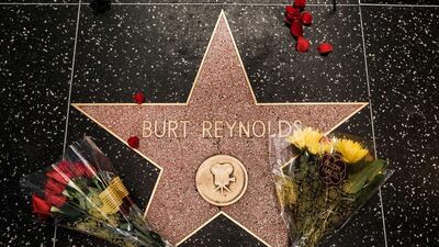 Flowers are seen on actor Burt Reynold's star on the Hollywood Walk of Fame. AFP