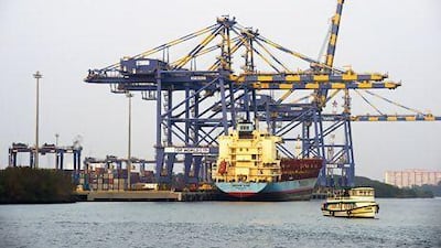The Vallarpadam Container Terminal in Kochi is owned and operated by DP World of Dubai. Simon de Trey-White for The National