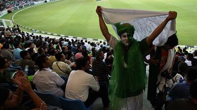 A Pakistan supporter enjoying himself during a Twenty20 match at Dubai Sports City last year.