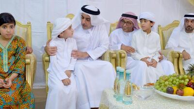Sheikh Saif bin Zayed, Deputy Prime Minister and Minister of Interior, visits the family of Saif Youssef Ahmed Al Falasi, the Emirati soldier who died during Operation Restoring Hope in Yemen. Wam