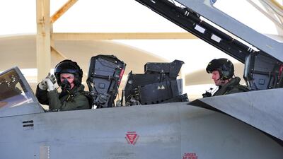 31 Squadron Royal Air Force Tornado GR4 aircrew prepare for take-off in the UAE for the advanced tactical leadership course. Sergeant Ross Tilly / RAF