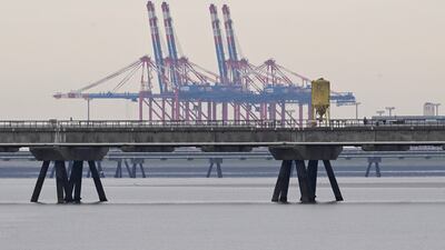 A pier for a planned floating liquid gas terminal in Wilhelmshaven, Germany. Reuters