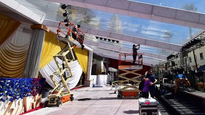 The Dolby Theatre being prepared to host the Academy Awards for the first time since 2020. AFP