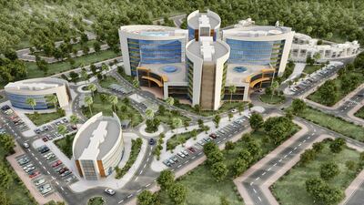 The Burjeel Medical City project in Mohammed Bin Zayed City, above, a 300-bed specialty hospital. Courtesy UPC