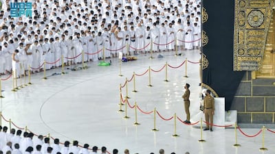 Dawn prayer at the Grand Mosque after the cancelling of physical distance.