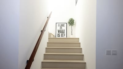 Artwork in the stairwell. The complete renovation took around three weeks.