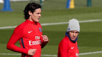 Paris Saint-Germain’s Edinson Cavani and Neymar are seemingly not getting on. Benoit Tessier / Reuters