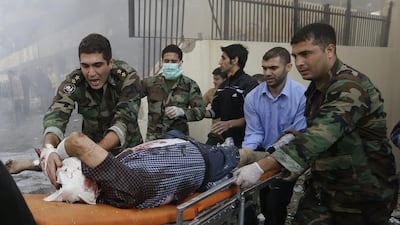 The predominantly-Shiite south Beirut has been targeted in the past months with car bombs and rockets in what Syrian rebels say is retaliation to the militant Hizbollah group’s involvement in the battles along President Bashar Al Assad’s forces in Syria’s civil war. Hussein Malla / AP Photo