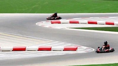 The motorsport track at Al Forsan. The resort will also offer activities such as shooting, watersports, riding and paintballing. Rich-Joseph Facun / The National