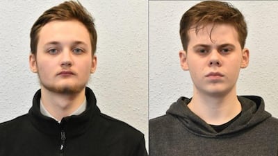 British student Michal Szewczuk, left, was jailed for posting far-right material online. Oskar Dunn-Koczorowski, right, from London, admitted two counts of encouraging terrorism. Police