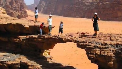 Jordan offers opportunities for family adventures in the desert. Courtesy Adventure Company