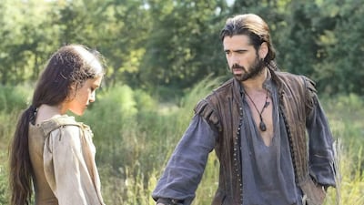 Q'orianka Kilcher and Colin Farrell in 'The New World'. Courtesy New Line Cinema