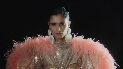 Glitzy eveningwear from Germanier, showcased as part of Arab Fashion Week. Courtesy Germanier