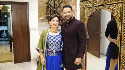 Sandeep and his wife Monisha Bhargava celebrate Diwali at home with their two daughters and their friends. First, they go through Diwali prayers, and the evening ends with sweets and fireworks. Anna Nielsen / The National.