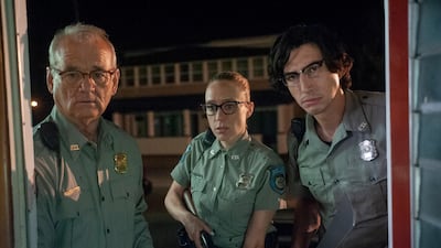 Bill Murray, Chloe Sevigny and Adam Driver in a scene from 'The Dead Don’t Die'. AP