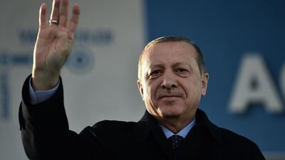 “God willing, the day is close when officially, with God’s permission, we will open our embassy there,” Mr Erdogan said. AFP PHOTO / OZAN KOSE