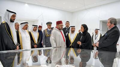 King Mohammed VI takes of tour of Louvre Abu Dhabi. Abdullah Al Junaibi for The Crown Prince Court - Abu Dhabi