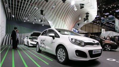 The new Kia Rio boasts an impressive infotainment and sat nav system. AFP