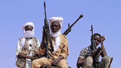 Sudanese fighters in western Omdurman. AFP
