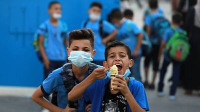 Children head back to school for the start of a new term after the summer holidays. Getty Images