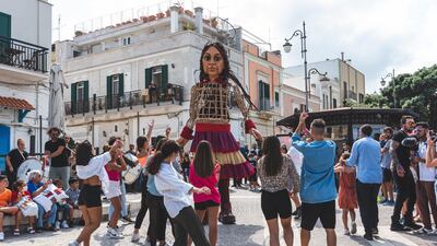 Little Amal in Bari. Italy.