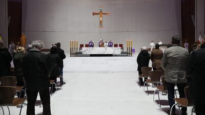 Mass on Ash Wednesday in the Temple of Divine Providence in Warsaw, Poland. EPA