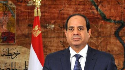 Egypt’s president Abdel Fattah El Sisi addresses the country on the first anniversary of mass protests that led to the removal of his predecesor. Egyptian Presidency / AFP / June 30, 2014
