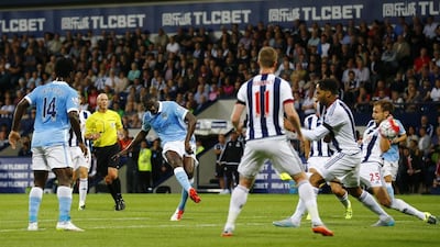 Yaya Toure scores the second goal for Manchester City. Darren Staples / Reuters / August 11, 2015
