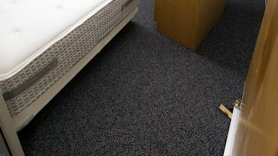 One of the 23 bedrooms in the crew quarters