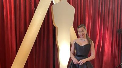 Raya Abirached, wearing black Zuhair Murad.