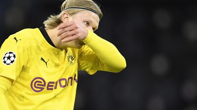 Erling Haaland failed to find the net against City, but has scored 10 Champions League goals in 2020/21. EPA