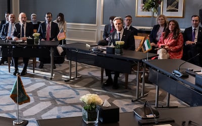 US Secretary of State Antony Blinken meets with representatives from Egypt, Jordan, Saudi Arabia, UAE, Qatar, and the Palestinian Authority, in Cairo, Egypt. Reuters