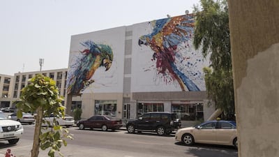 Eight street artists have painted 24 murals ont he side of 12 apartment buildings in Karama. Antonie Robertson / The National